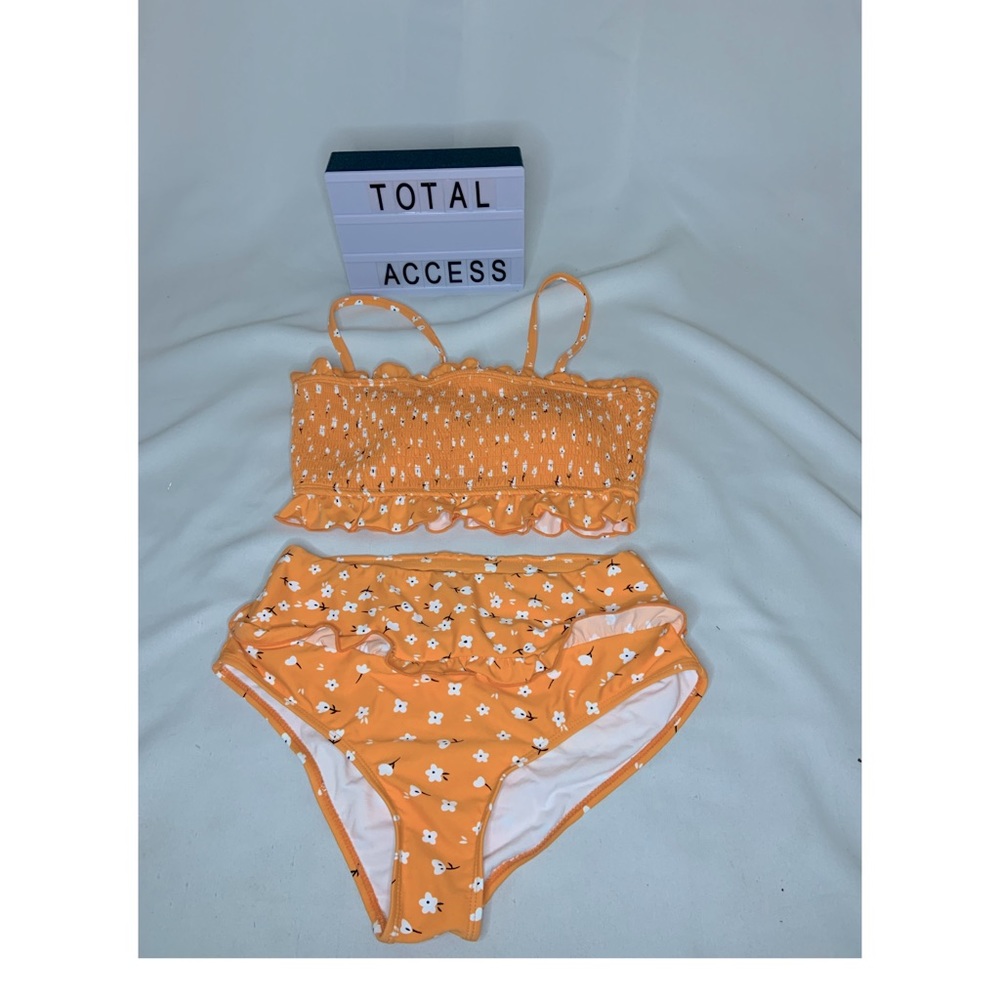 Orange Floral Two piece Set